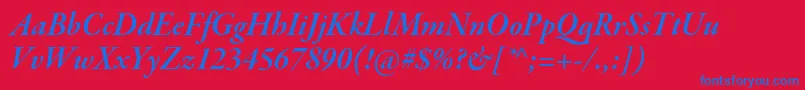 GaramondpremrproSmbditsubh Font – Blue Fonts on Red Background