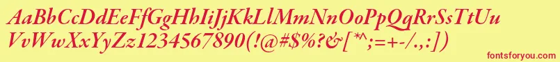 GaramondpremrproSmbditsubh Font – Red Fonts on Yellow Background