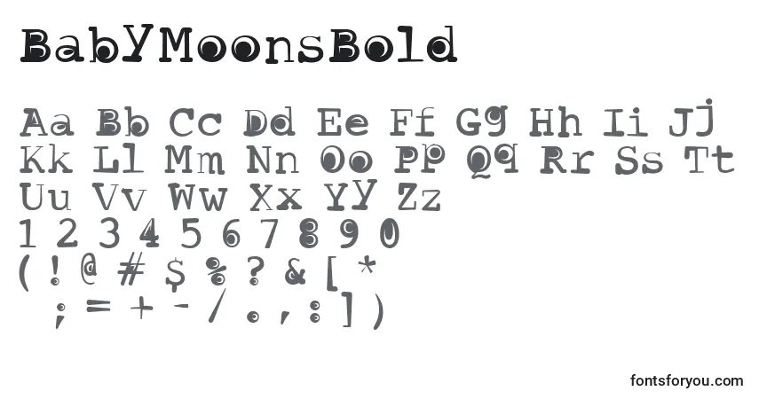 BabyMoonsBoldフォント–アルファベット、数字、特殊文字