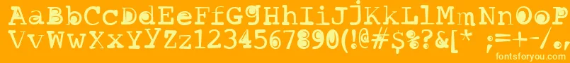 BabyMoonsBold Font – Yellow Fonts on Orange Background