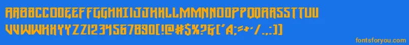 Wintersolsticeexpand-Schriftart – Orangefarbene Schriften auf blauem Hintergrund