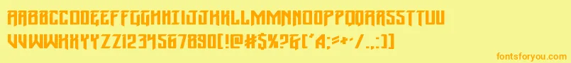 Wintersolsticeexpand-Schriftart – Orangefarbene Schriften auf gelbem Hintergrund
