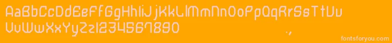 Clockwork Font – Pink Fonts on Orange Background