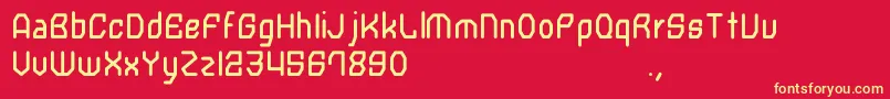 Clockwork Font – Yellow Fonts on Red Background