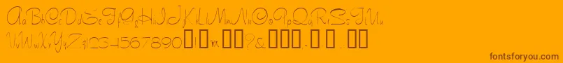 Weitere Informationen zur Tamarind-Schriftart Tamarind-Schriftart – Braune Schriften auf orangefarbenem Hintergrund