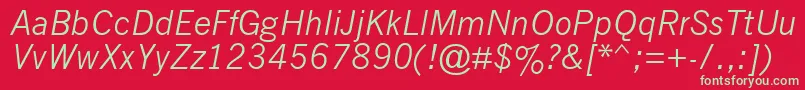 フォントNwgthci – 赤い背景に緑の文字