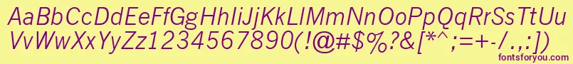 Nwgthci Font – Purple Fonts on Yellow Background