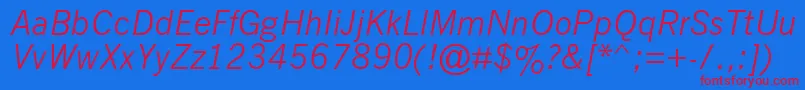 Nwgthci Font – Red Fonts on Blue Background