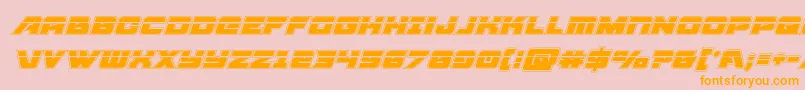 Aircruiseracadlaserital-Schriftart – Orangefarbene Schriften auf rosa Hintergrund