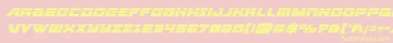 Aircruiseracadlaserital-Schriftart – Gelbe Schriften auf rosa Hintergrund