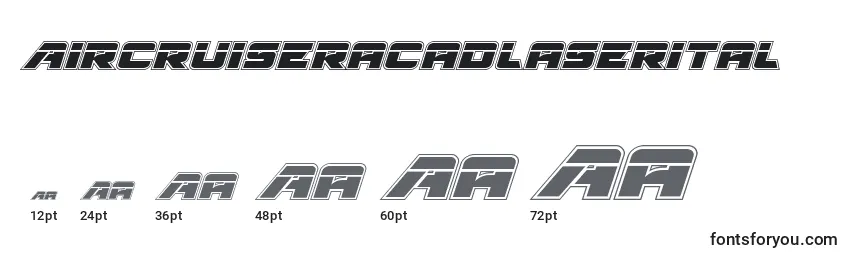 Размеры шрифта Aircruiseracadlaserital