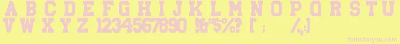 Olympian Font – Pink Fonts on Yellow Background