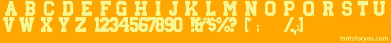 Olympian Font – Yellow Fonts on Orange Background