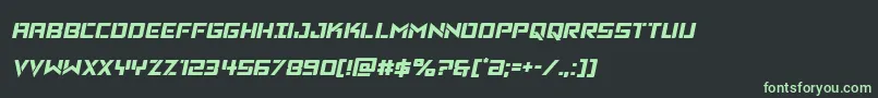 フォントVikingsquadsemital – 黒い背景に緑の文字