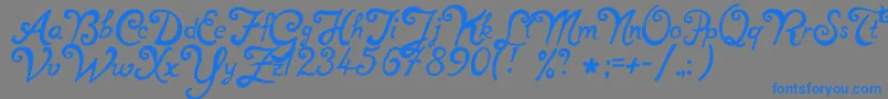 NotperfectRegular Font – Blue Fonts on Gray Background