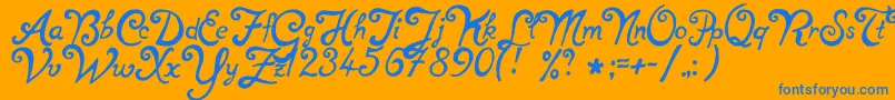NotperfectRegular Font – Blue Fonts on Orange Background