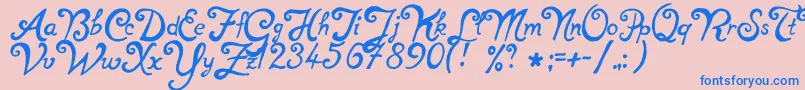 NotperfectRegular Font – Blue Fonts on Pink Background