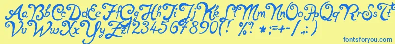 Подробнее о шрифте NotperfectRegular Шрифт NotperfectRegular – синие шрифты на жёлтом фоне
