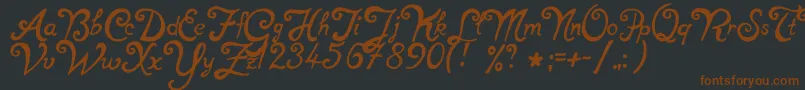 NotperfectRegular Font – Brown Fonts on Black Background