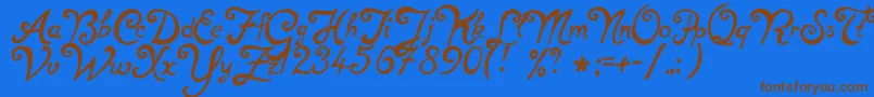 NotperfectRegular Font – Brown Fonts on Blue Background