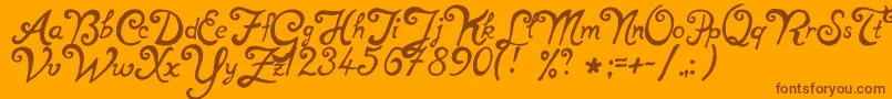 フォントNotperfectRegular – オレンジの背景に茶色のフォント