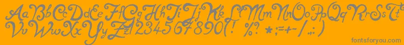 フォントNotperfectRegular – オレンジの背景に灰色の文字