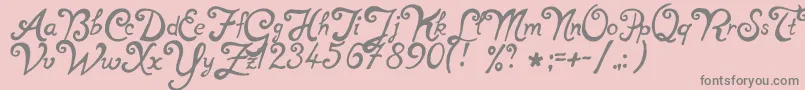 Fonte NotperfectRegular – fontes cinzas em um fundo rosa
