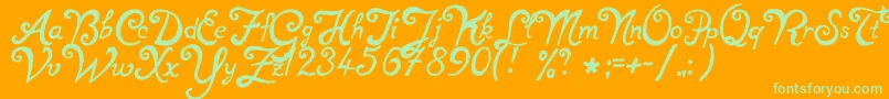 NotperfectRegular Font – Green Fonts on Orange Background