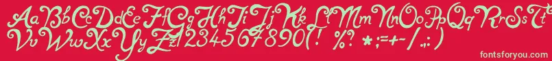 NotperfectRegular Font – Green Fonts on Red Background