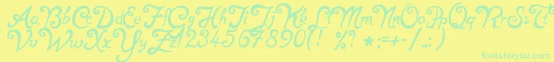 NotperfectRegular Font – Green Fonts on Yellow Background
