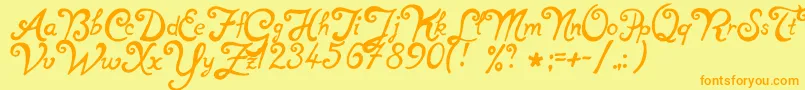 NotperfectRegular Font – Orange Fonts on Yellow Background