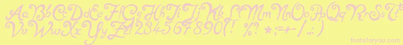 NotperfectRegular Font – Pink Fonts on Yellow Background