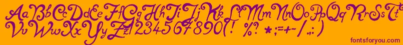 NotperfectRegular Font – Purple Fonts on Orange Background