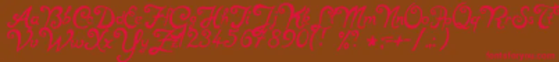 NotperfectRegular-Schriftart – Rote Schriften auf braunem Hintergrund