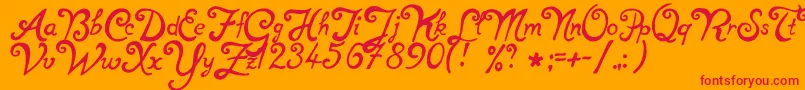 NotperfectRegular-Schriftart – Rote Schriften auf orangefarbenem Hintergrund