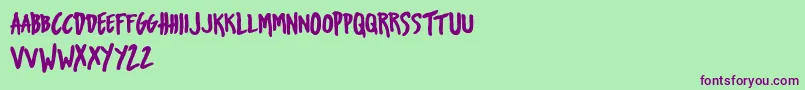 UrbanOilTypefacepersonalUse Font – Purple Fonts on Green Background