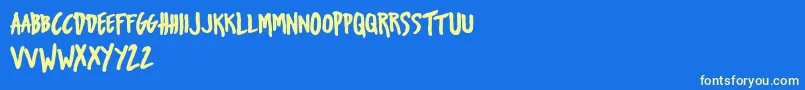 UrbanOilTypefacepersonalUse Font – Yellow Fonts on Blue Background