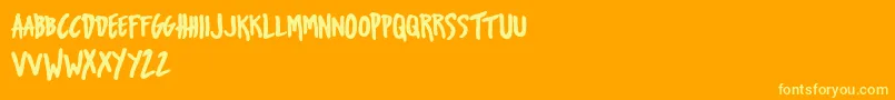 UrbanOilTypefacepersonalUse Font – Yellow Fonts on Orange Background