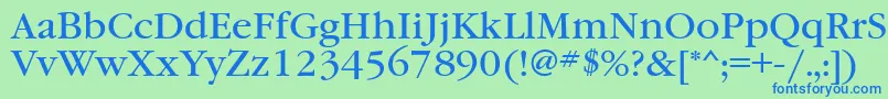 Garamondbookbtt Font – Blue Fonts on Green Background