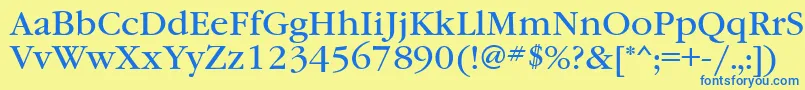 Garamondbookbtt Font – Blue Fonts on Yellow Background