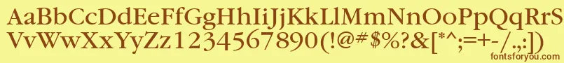 Garamondbookbtt Font – Brown Fonts on Yellow Background