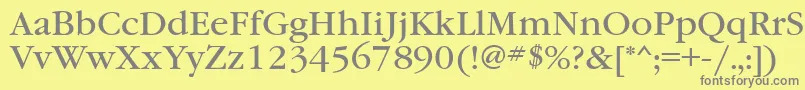 Garamondbookbtt Font – Gray Fonts on Yellow Background