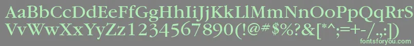 Garamondbookbtt Font – Green Fonts on Gray Background