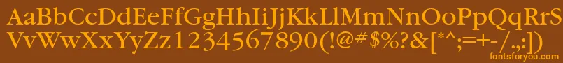 Garamondbookbtt Font – Orange Fonts on Brown Background