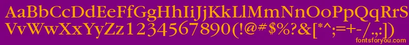 Garamondbookbtt Font – Orange Fonts on Purple Background