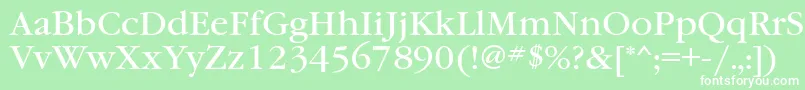 Garamondbookbtt Font – White Fonts on Green Background