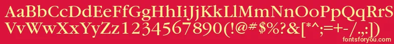 Garamondbookbtt Font – Yellow Fonts on Red Background