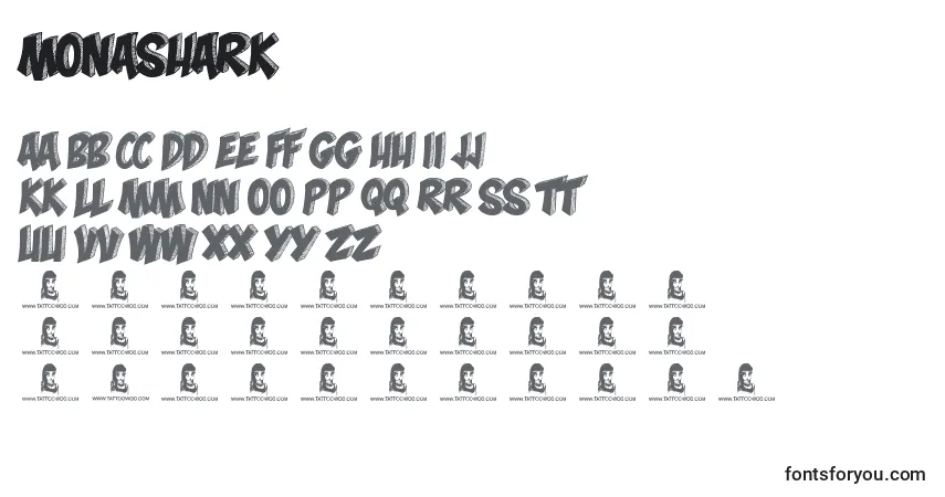 Шрифт MonaShark – алфавит, цифры, специальные символы