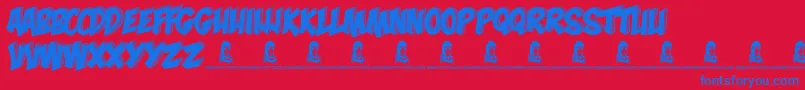 MonaShark Font – Blue Fonts on Red Background