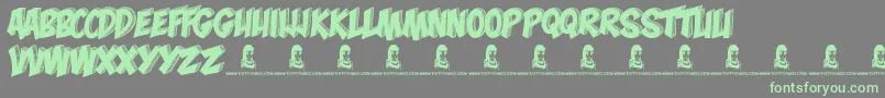 Fonte MonaShark – fontes verdes em um fundo cinza